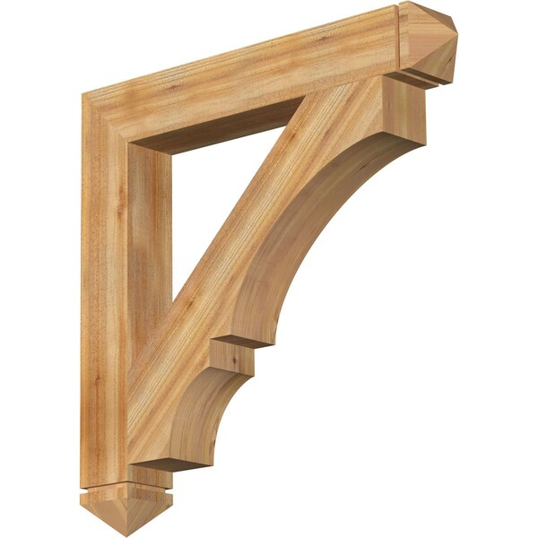 Ekena Millwork Balboa Arts & Crafts Rough Sawn Bracket, Western Red Cedar, 6"W x 42"D x 42"H BKT06X42X42BOA03RWR - main